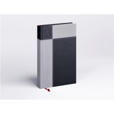 Határidőnapló Prémium M A/5, napi krémszínű lapokkal fekete Realsystem 2026.