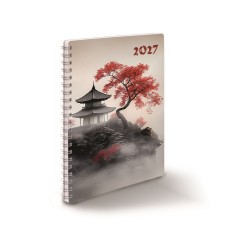 Határidőnapló spirálozott SP1 A/5, heti fehér lapokkal japán Realsystem 2027.