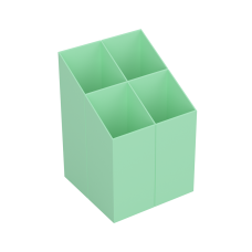 Írószertartó 4 rekeszes négyszögletű műanyag, Ico pasztell zöld