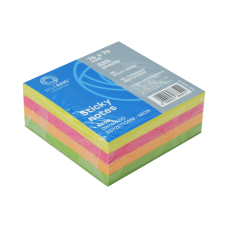 Jegyzettömb öntapadó, 76x76mm, 320lap, Bluering® , neon