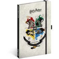 Keménytáblás notesz krémszínű lapokkal, vonalas, leszorító gumiszalaggal Harry Potter 130x210mm, Presco Keménytáblás notesz krémszínű lapokkal, vonalas, leszorító gumiszalaggal Harry Potter 130x210mm, Presco