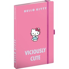 Keménytáblás notesz krémszínű lapokkal, vonalas, leszorító gumiszalaggal Hello Kitty 130x210mm, Presco Keménytáblás notesz krémszínű lapokkal, vonalas, leszorító gumiszalaggal Hello Kitty 130x210mm, Presco
