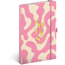Keménytáblás notesz krémszínű lapokkal, vonalas, leszorító gumiszalaggal Pink 130x210mm, Presco Keménytáblás notesz krémszínű lapokkal, vonalas, leszorító gumiszalaggal Pink 130x210mm, Presco