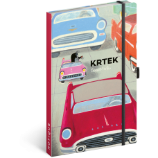 Keménytáblás notesz krémszínű lapokkal, vonalas, leszorító gumiszalaggal The Little Mole and the Car 130x210mm, Presco Keménytáblás notesz krémszínű lapokkal, vonalas, leszorító gumiszalaggal The Little Mole and the Car 130x210mm, Presco