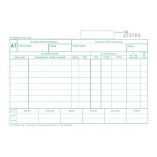 Készlet átadás átvételi bizonylat 8tételes 25x4 lapos tömb A/5 fekvő B.12-122