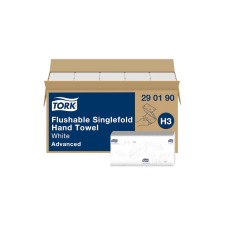 Kéztörlő 2 rétegű V hajtogatott 250 lap/csomag 22,5 x 23 cm 15 csomag/karton Advanced Flushable Tork_290190 fehér Kéztörlő 2 rétegű V hajtogatott 250 lap/csomag 22,5 x 23 cm 15 csomag/karton Advanced Flushable Tork_290190 fehér