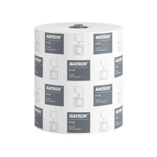 Kéztörlő 2 rétegű tekercses átmérő: 19 cm perforáció 6 tekercs/karton System Katrin_97449 fehér