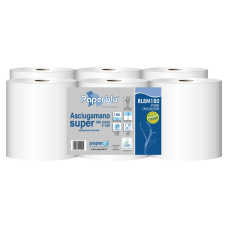 Kéztörlő 2 rétegű tekercses átmérő: 20 cm 100% cellulóz 486 lap/180 m/tekercs 6 tekercs/csomag Paperdi_RL8M180 fehér