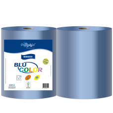 Kéztörlő 3 rétegű tekercses átmérő: 26 cm 100% cellulóz 192 m/tekercs 2 tekercs/csomag BLU COLOR Paperdi_BIBS800 kék