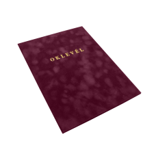 Oklevéltartó A4, prémium, arany nyomattal, Bluering® bordó