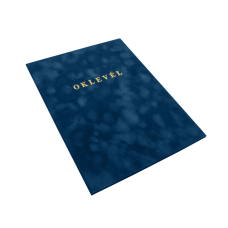 Oklevéltartó A4, prémium, arany nyomattal, Bluering® kék