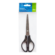 Olló 17cm, műanyag fekete nyél hegyes penge Bluering®