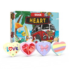 Radír, szív, 36 db/display, Silka