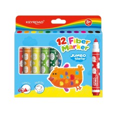 Rostirón, filctoll készlet erős, vastag hegyű 12 db/bliszter Keyroad Jumbo Starter vegyes színek Rostirón, filctoll készlet erős, vastag hegyű 12 db/bliszter Keyroad Jumbo Starter vegyes színek