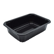 Síkperemes PP tálca 187 x 137 x 50 mm fekete