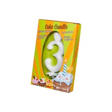 Számgyertya csomagolt 3 fehér