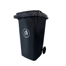 Szemeteskuka fedeles gurulós kommunális 240 literes fekete Szemeteskuka fedeles gurulós kommunális 240 literes fekete