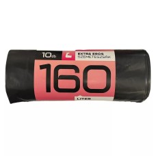 Szemeteszsák 160 liter 80 x 120 cm 40 mikron 10 db/tekercs fekete Szemeteszsák 160 liter 80 x 120 cm 40 mikron 10 db/tekercs fekete