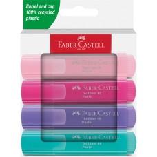 Szövegkiemelő készlet 1-5mm vágott papír dob Faber-Castell 46 pasztell pirosító,lilás rózsaszín,lila,türkiz 4klf. szín Szövegkiemelő készlet 1-5mm vágott papír dob Faber-Castell 46 pasztell pirosító,lilás rózsaszín,lila,türkiz 4klf. szín