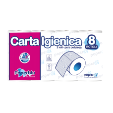 Toalettpapír 2 rétegű kistekercses 100%cellulóz 150 lap/15,75 m/tekercs 8 tekercs/csomag Paperblu Carta Igienica_Paperdi