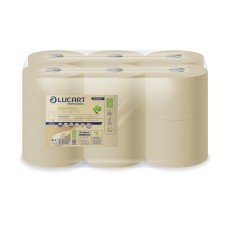 Toalettpapír 2 rétegű közületi átmérő 18,2 cm laponkénti adagolás 12 tek/csom EcoNatural L-ONE MI Lucart_812506 havana