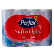 Toalettpapír 3 rétegű  kistekercses 100% cellulóz 88 lap/tekercs 24 tekercs/csomag Boni Perfex hófehér