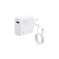 Töltő hálózati XIAOMI USB aljzat (120W, PD gyorstöltő 3.0 + Type-C kábel) fehér