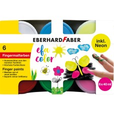 Ujjfesték készlet, tégelyes, 6x40ml neon EFA COLOR Faber-Castell 6klf.szín Ujjfesték készlet, tégelyes, 6x40ml neon EFA COLOR Faber-Castell 6klf.szín