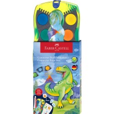 Vízfesték készlet + fehér tempera + matrica DINOSZAURUSZ Faber-Castell 12klf. szín Vízfesték készlet + fehér tempera + matrica DINOSZAURUSZ Faber-Castell 12klf. szín