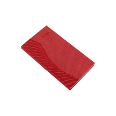 Zsebnaptár álló Amigo, fehér lapokkal bordó Realsystem 2026.