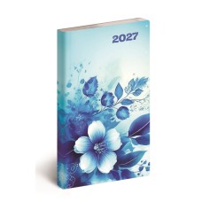 Zsebnaptár álló Flexi, fehér lapokkal kékvirág Realsystem 2027. Zsebnaptár álló Flexi, fehér lapokkal kékvirág Realsystem 2027.