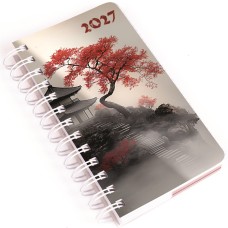Zsebnaptár álló spirálozott SP5 napi fehér lapokkal japán Realsystem 2027. Zsebnaptár álló spirálozott SP5 napi fehér lapokkal japán Realsystem 2027.
